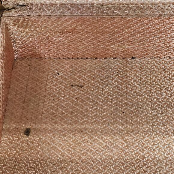 Antique Wood Cedar Jewelry Trinket Chest Box Dove Tail Brass Straps Mirror - Picture 12 of 16